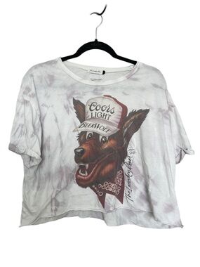 The Laundry Room White Tie-Dye Graphic Tee with Red Accent